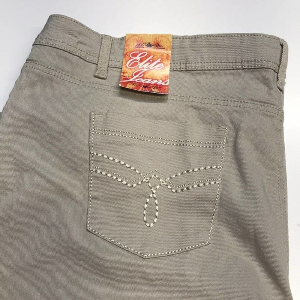 ELITE JEANS Womens 24W Khaki Capri Pants